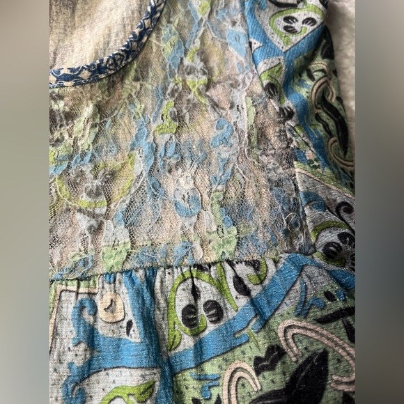 One World Boho V Neck Pattern With Lace top Neckline 2x - Picture 7 of 8